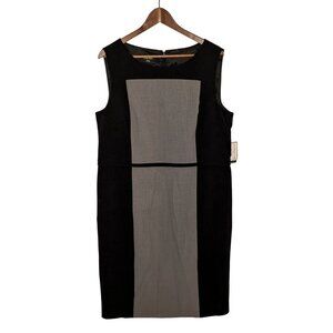 Nine West Womens The Essential Dress Size 16 Black & Gray Colorblock Sleeveless